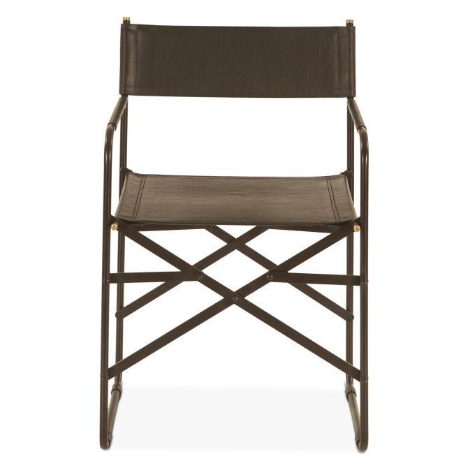 Copenhagen 19" Director's Chair in Black Leather