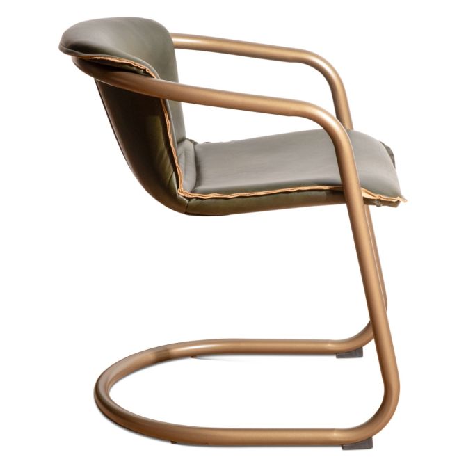 Portofino 22" Dining Chair in Emerald Green Leather